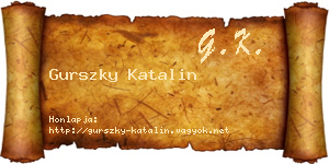 Gurszky Katalin névjegykártya